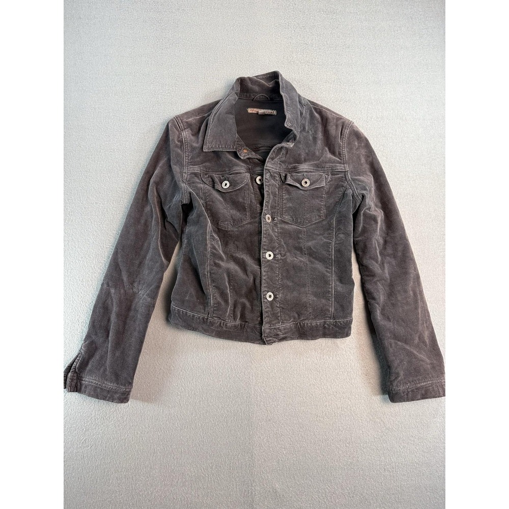 Adriano Goldschmied AG The Iris Jacket Womens M Gray Corduroy Made In USA